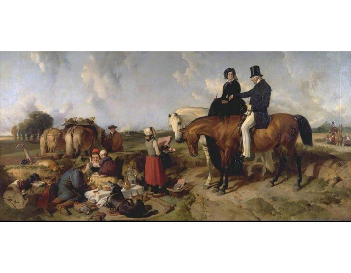 The young Queen Victoria on horseback with the duke of Wellington
