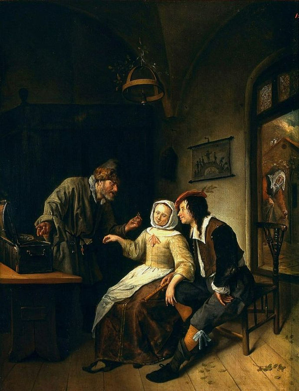 Choice between Richness and Youth Painting by Jan Steen