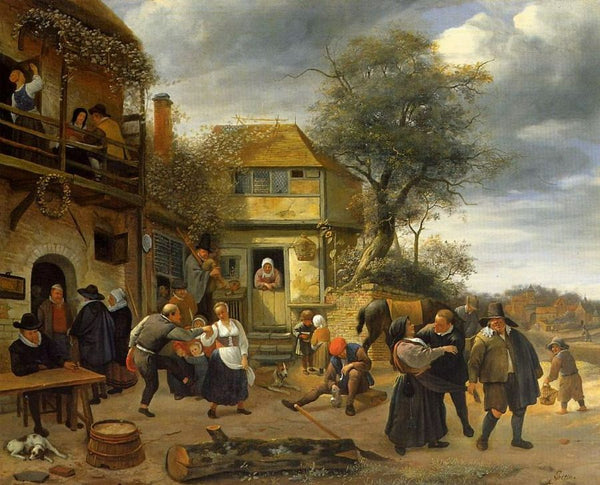 Peasants outside an Inn Painting by Jan Steen