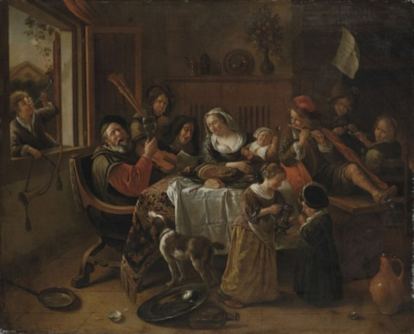 As the old ones sing, so pipe the young ones Painting by Jan Steen