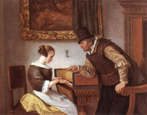 The Harpsichord Lesson c. 1660 Painting by Jan Steen