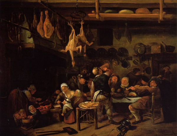 The Fat Kitchen Painting by Jan Steen