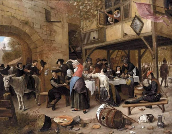Feast of the Chamber of Rhetoricians near a Town-Gate Painting by Jan Steen