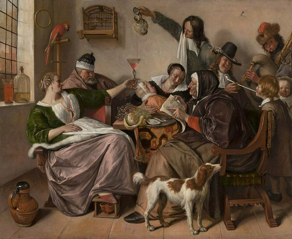 As the Old Sing, So Pipe the Young Painting by Jan Steen