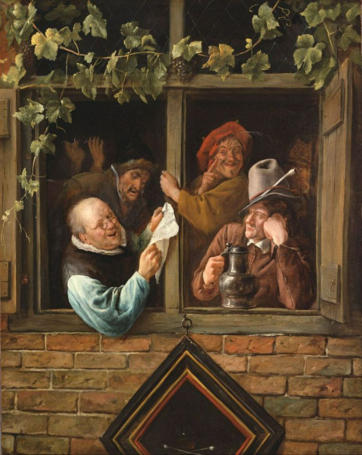 Rhetoricians at a Window 1662-66 Painting by Jan Steen