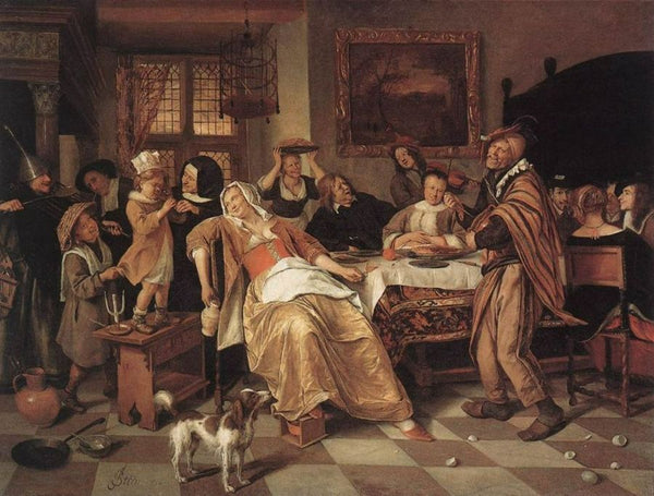 The Bean Feast 1668 Painting by Jan Steen
