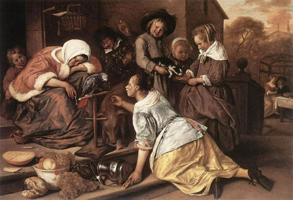 The Effects of Intemperance 1663-65 Painting by Jan Steen
