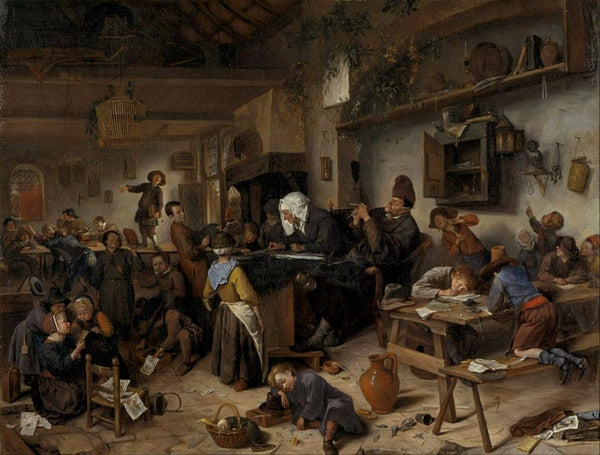 A School For Boys And Girls Painting by Jan Steen