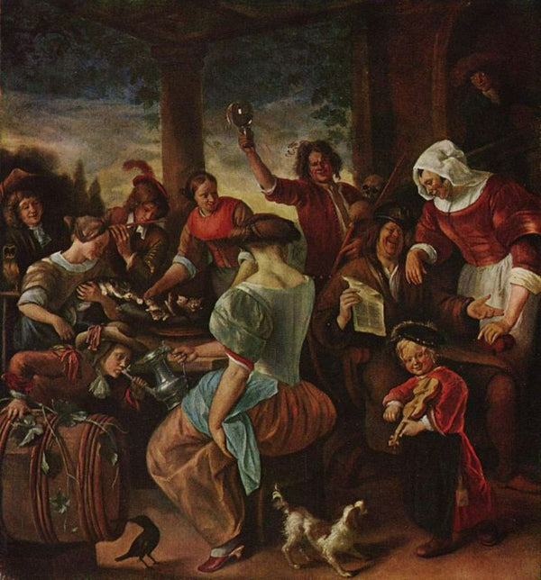 Cat Family Painting by Jan Steen