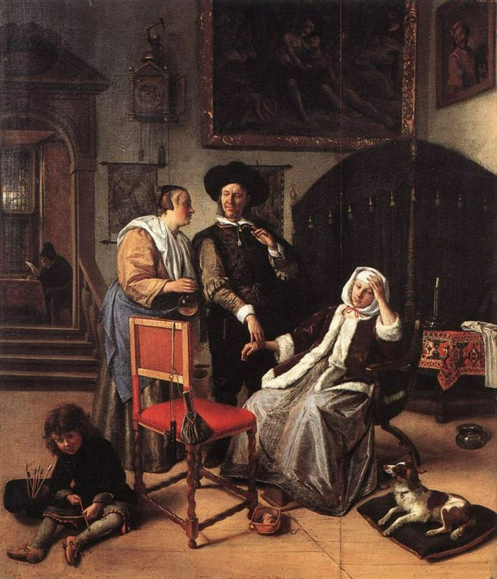 Doctor's Visit 1658-62 Painting by Jan Steen