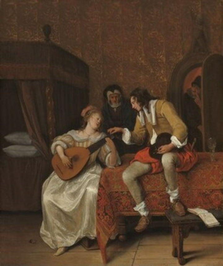 Ascagnes and Lucelle the Music Lesson Painting by Jan Steen