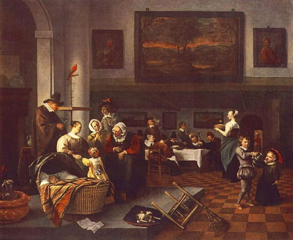 The Christening Painting by Jan Steen