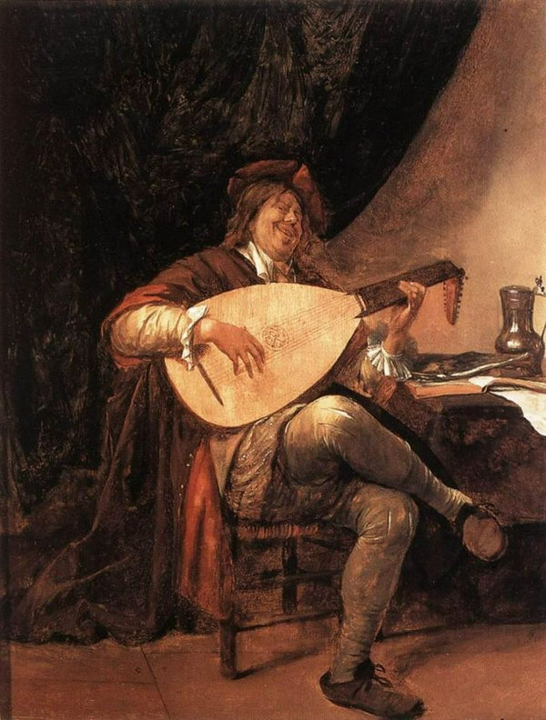 Self-Portrait as a Lutenist 1660-63 Painting by Jan Steen