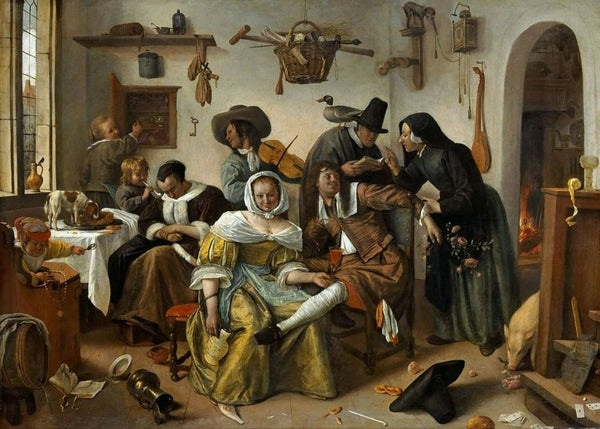 The World Upside Down 1663 Painting by Jan Steen