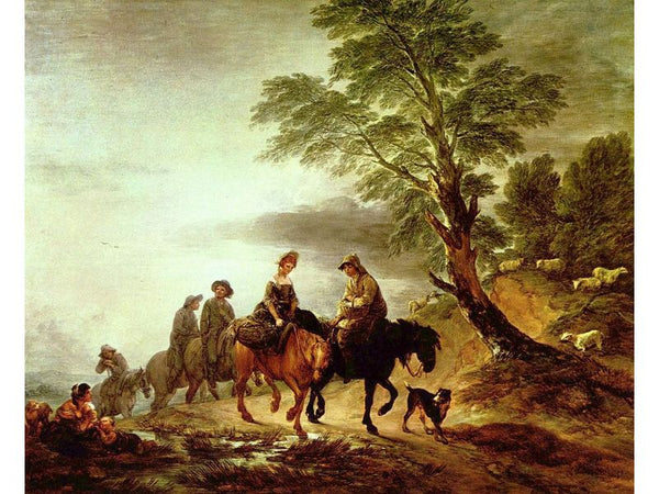 Open Landscape with Mounted Peasants 