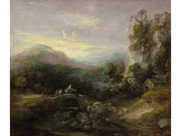 Mountain Landscape with Peasants Crossing a Bridge 