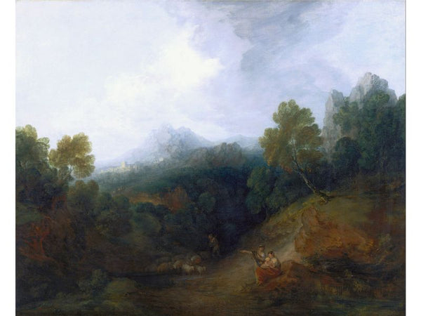 A Mountain Valley with Rustic Figures 