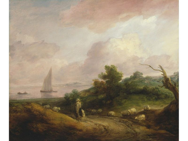 Coastal Landscape with a Shepherd and his Flock 