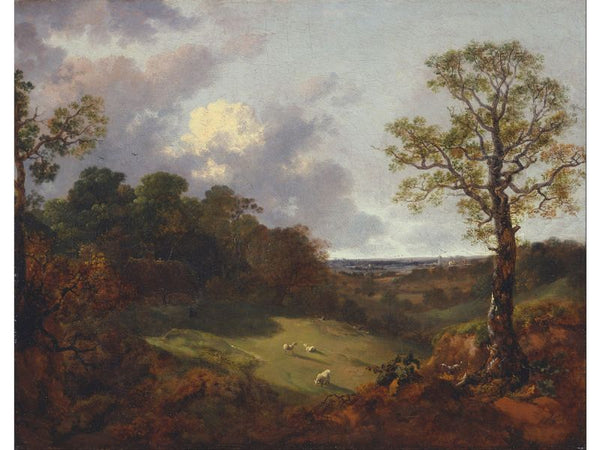 Wooded Landscape with a Cottage Sheep and a Reclining Shepherd 
