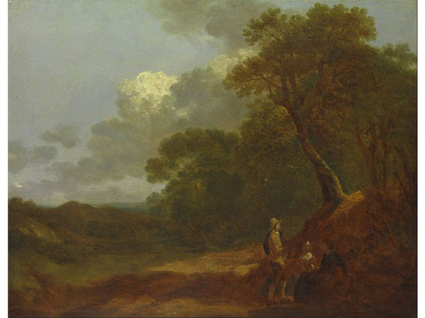 Wooded Landscape with a Man Talking to Two Seated Women 