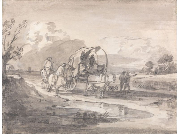 Open Landscape with Herdsman and Covered Cart 