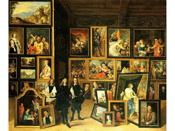 Archduke Leopold Wilhelm in his Picture Gallery, with the artist and other figures 