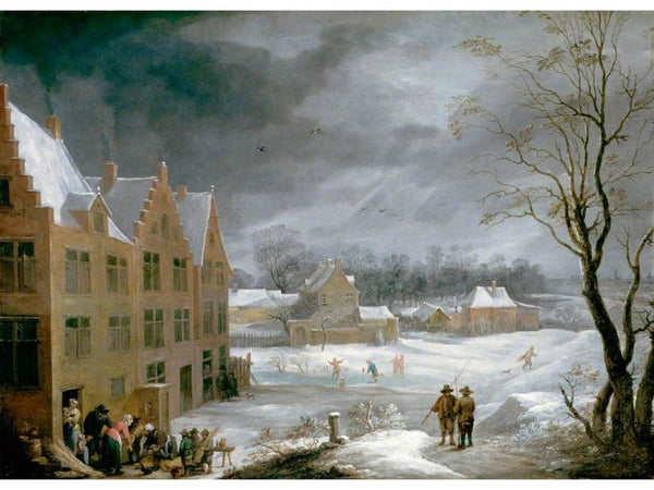 Winter Scene with a Man Killing a Pig 