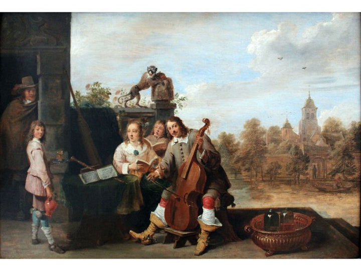 A Family Concert On The Terrace Of A Country House A Self Portrait Of The Artist With His Family 