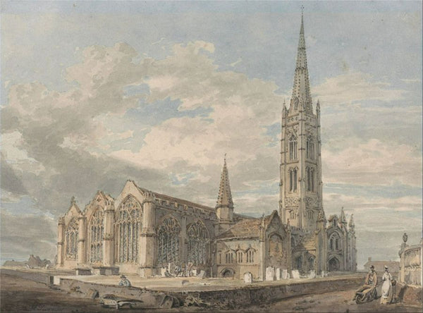 North-east View of Grantham Church, Lincolnshire, c.1797 Painting by Joseph Mallord William Turner