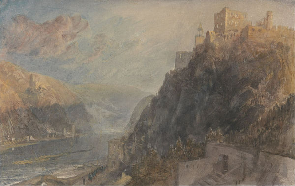 Rheinfels looking to Katz and Gourhausen, 1817 Painting by Joseph Mallord William Turner