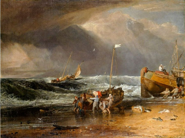 The Iveagh Seapiece, or Coast Scene of Fisherman Hauling a Boat Ashore Painting by Joseph Mallord William Turner