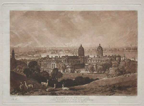 London from Greenwich, engraved by Charles Turner 1773-1857 1811 Painting by Joseph Mallord William Turner