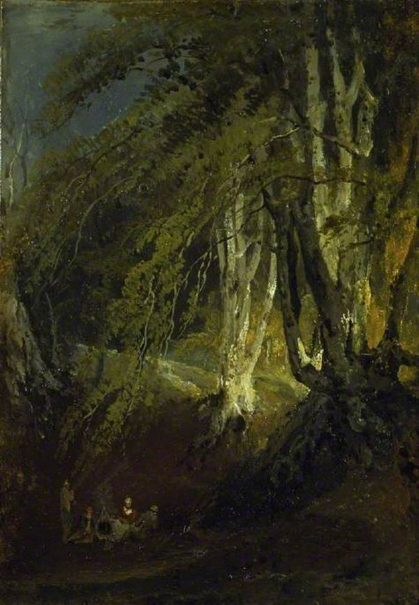 A Beech Wood with Gypsies Seated Round a Campfire, c.1799-1801 Painting by Joseph Mallord William Turner