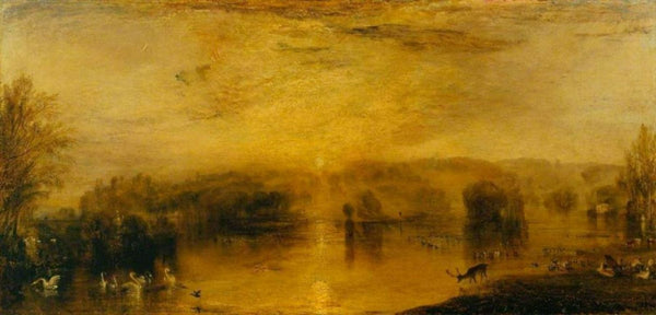 The Lake, Petworth Sunset, a Stag Drinking, c.1829 Painting by Joseph Mallord William Turner