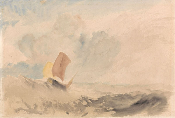 A Sea Piece - A Rough Sea with a Fishing Boat, 1820-30 Painting by Joseph Mallord William Turner
