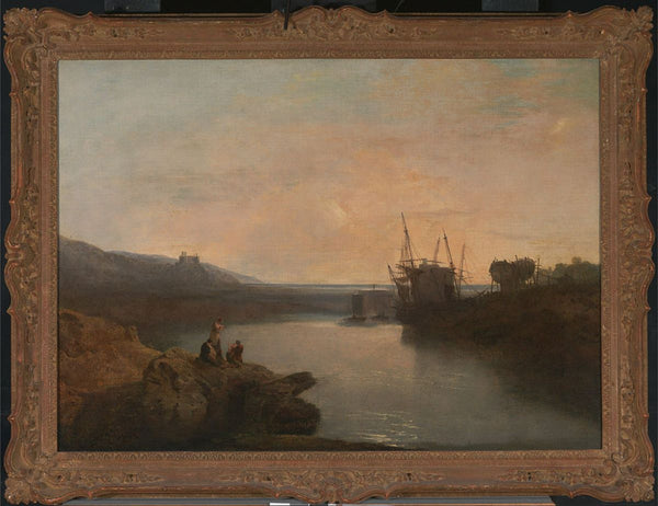 Harlech Castle, from Twgwyn Ferry, Summers Evening Twilight Painting by Joseph Mallord William Turner