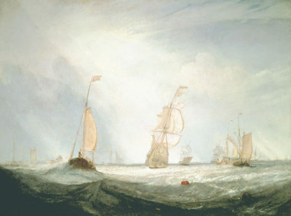 Helvoetsluys ships going out to sea, 1832 Painting by Joseph Mallord William Turner