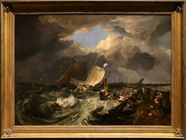 Calais Pier, with French Poissards Preparing for Sea: an English Packeet Arriving Painting by Joseph Mallord William Turner