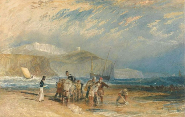 Folkestone Harbour and Coast to Devon, c.1830 Painting by Joseph Mallord William Turner