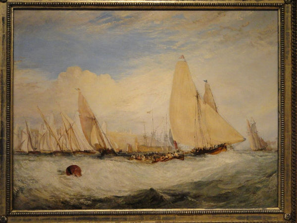 East Cowes Castle, the seat of J. Nash, Esq.; the Regatta beating to windward Painting by Joseph Mallord William Turner