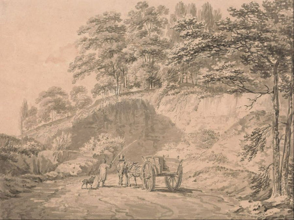 Man with Horse and Cart Entering a Quarry, c.1797 Painting by Joseph Mallord William Turner