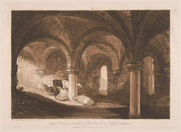 Refectory of Kirkstall Abbey, c.1798 Painting by Joseph Mallord William Turner