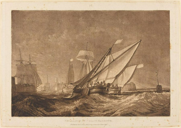 Entrance to Calais Harbour, from the Liber Studiorum, engraved by the artist, 1816 Painting by Joseph Mallord William Turner