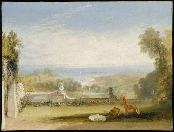 View From The Terrace Of A Villa At Niton Isle Of Wight From Sketches By A Lady Painting by Joseph Mallord William Turner