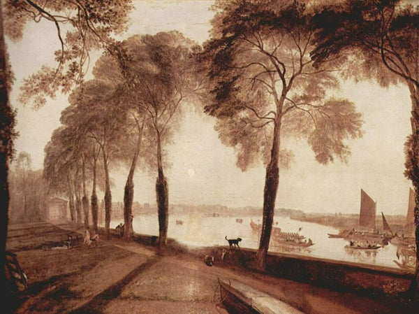 Mortlake Terrace, the home of W. Sliam Moffat, Sommerarbend Painting by Joseph Mallord William Turner