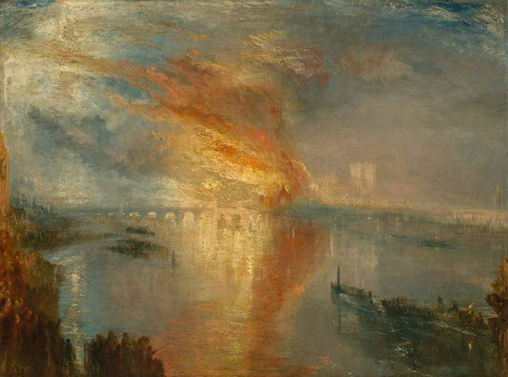 The fire of the parliament Painting by Joseph Mallord William Turner