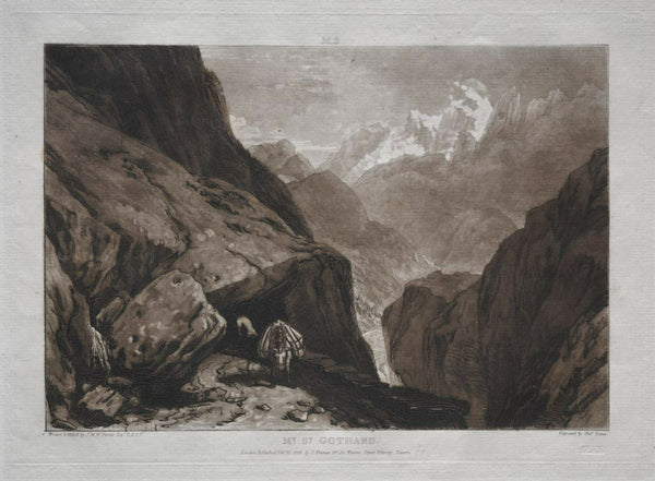 Mt. St. Gothard, from the Liber Studiorum, engraved by Charles Turner, 1808 Painting by Joseph Mallord William Turner