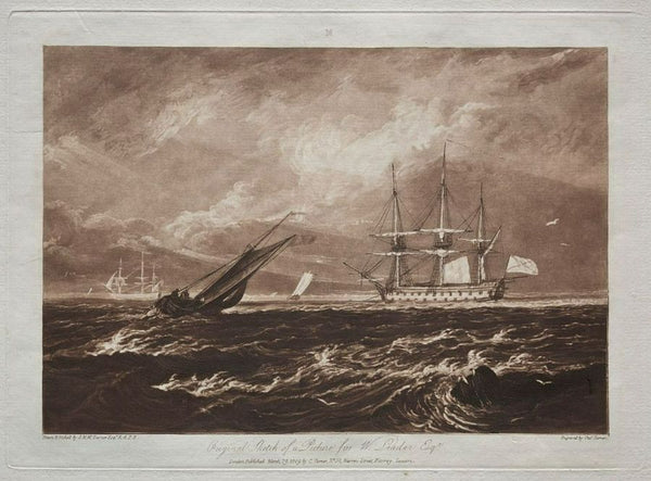 The Leader Sea Piece, engraved by Charles Turner 1773-1857 1859-61 Painting by Joseph Mallord William Turner