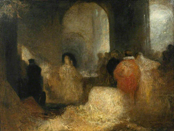Dinner in a Great Room with Figures in Costume Painting by Joseph Mallord William Turner
