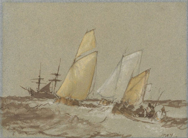 Shipping, c.1828-30 Painting by Joseph Mallord William Turner